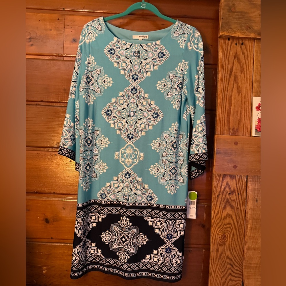 Studio One Teal and Black Tunic Top💙